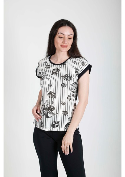 Ağaç Desenli Gömlekli Viskon Pijama Takımı