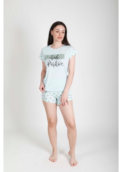 Puantiyeli Şort Pijama Takımı