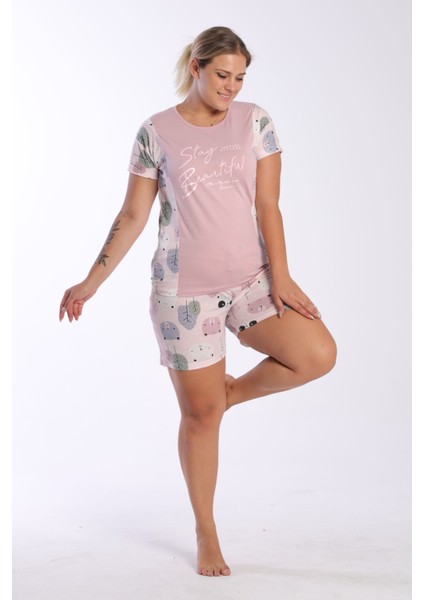 Çizgili Pamuklu Şort Pijama Takımı