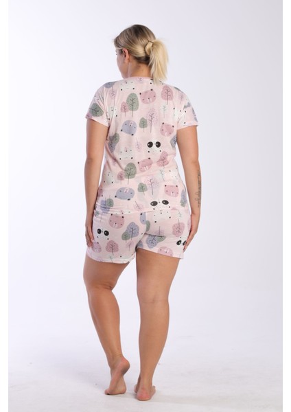 Çizgili Pamuklu Şort Pijama Takımı