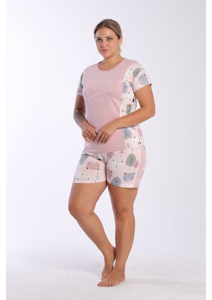 Çizgili Pamuklu Şort Pijama Takımı