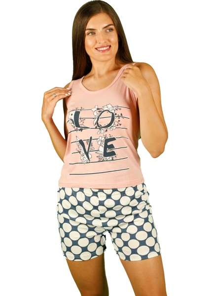Puantiyeli Şort Pijama Takımı