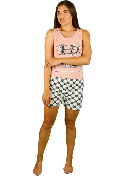 Puantiyeli Şort Pijama Takımı