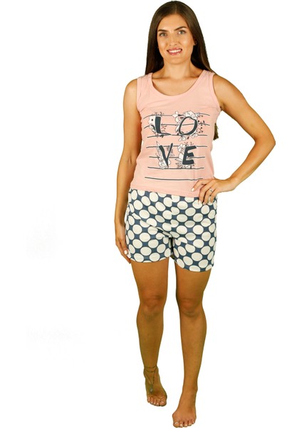 Puantiyeli Şort Pijama Takımı