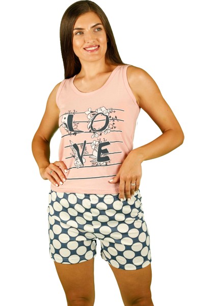 Puantiyeli Şort Pijama Takımı