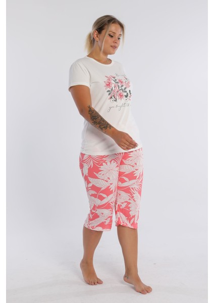 Baskılı Gömlek ve Bermuda Pantolon Pijama Takımı