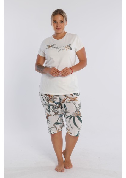 Ağaç Desenli Bermuda Pijama Takımı