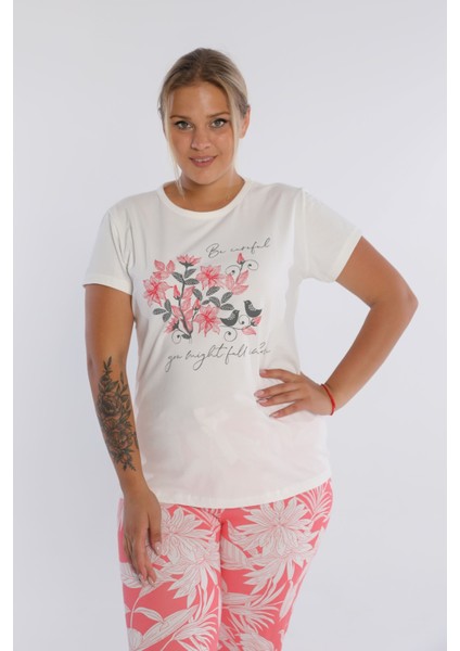 Baskılı Gömlek ve Bermuda Pantolon Pijama Takımı