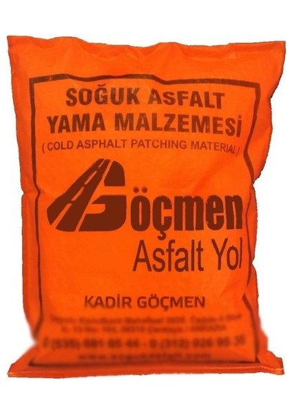 Ankara Asfalt Yol Soğuk Asfalt Yama Malzemesi Hazır Asfalt 35 kg