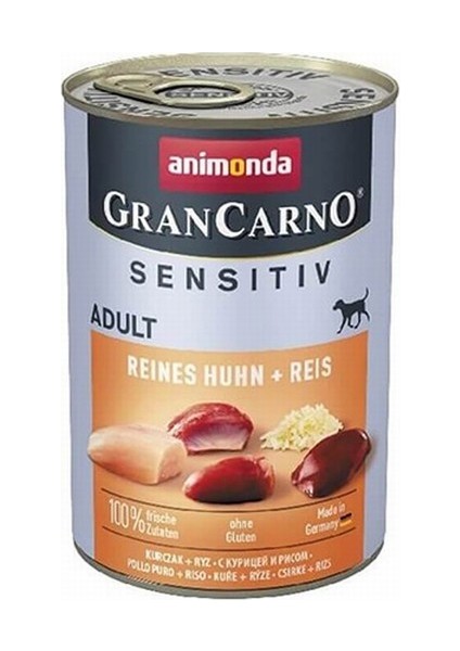 Gran Carno Sensitive Tavuklu ve Pirinçli Yetişkin Köpek Konservesi 6X400 gr