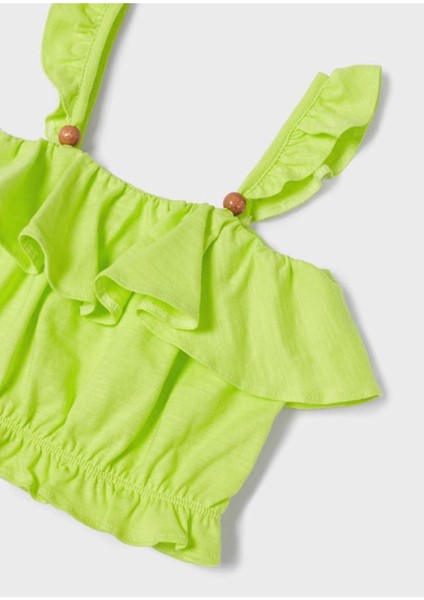 Kız Çocuk Baskılı Şortlu 2'li Takım Yeşil modelleri