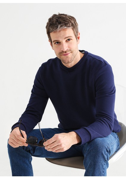 Bisiklet Yaka Düz Lacivert Erkek Joseyy