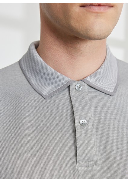 Polo Yaka Gri - Beyaz Erkek T-Shirt 4A9000000003 fırsatları