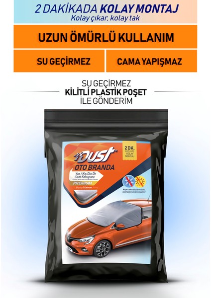 Buzlanma ve Güneşten Koruyan Oto Ön ve Yan Cam Koruma Brandası