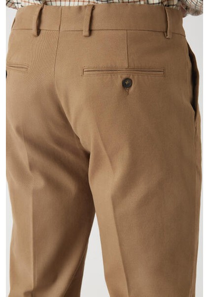 Çift Pileli Spor 4 Cepli Bej Erkek Pantolon PNS22K22225_D07
