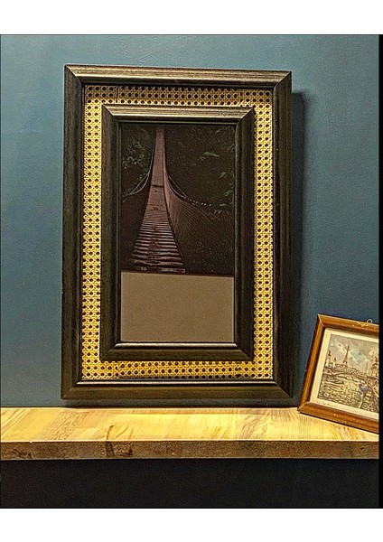 Hazeran Desenli , Siyah Çerçeveli, 43CM x 63 cm Dekoratif Ayna