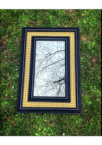 Hazeran Desenli , Siyah Çerçeveli, 43CM x 63 cm Dekoratif Ayna indirimleri