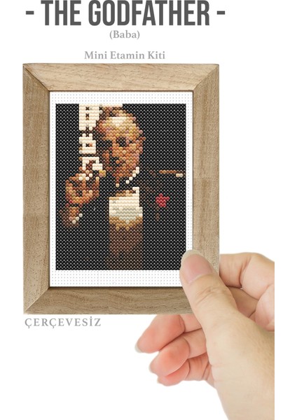 The Godfather (Baba) Dmc Muline Çerçevesiz Minyatür Etamin Kiti 10X10CM