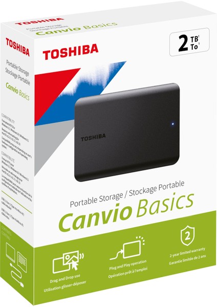 2TB Canvio Basic 2.5" Gen1 Siyah HDTB520EK3AA Harici Harddisk -YENİ-