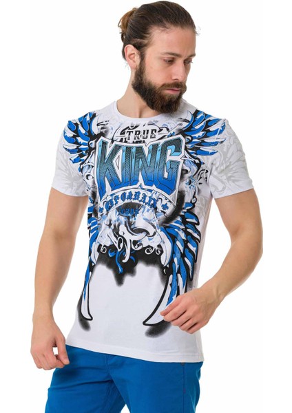 CT763 King Baskılı Beyaz Tişört fiyatları