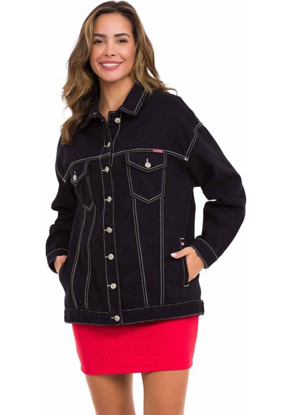 Kadın Oversize Siyah Kot Ceket 2022 Sonbahar-Kış Modası için İdeal modelleri