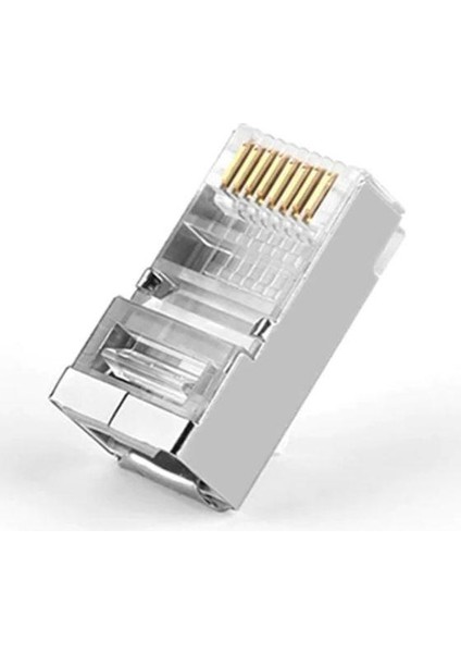 100 Adet Metal Cat6 Konnektör Cat6 Metal Jack RJ45 Başlık Metal Uç Cat 6 Başlık