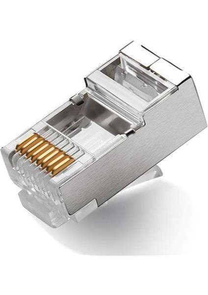 20 Adet Metal Cat6 Konnektör Cat6 Metal Jack RJ45 Başlık Metal Uç Cat 6 Başlık