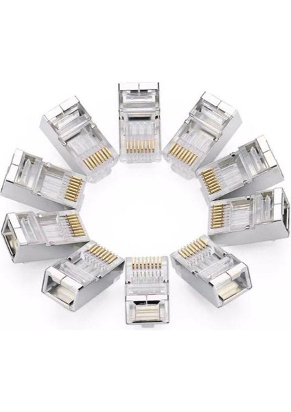 50 Adet Metal Cat6 Konnektör Cat6 Metal Jack RJ45 Başlık Metal Uç Cat 6 Başlık fiyatları