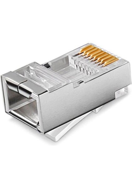 50 Adet Metal Cat6 Konnektör Cat6 Metal Jack RJ45 Başlık Metal Uç Cat 6 Başlık modelleri