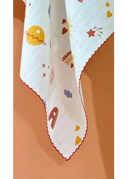 Masal Baby Kids Çok Amaçlı Müslin Örtü 80 x 90 cm Yeni Doğan/Bebek/Çocuk Gökkuşağı Harfli Müslin Bez/Müslin Battaniye