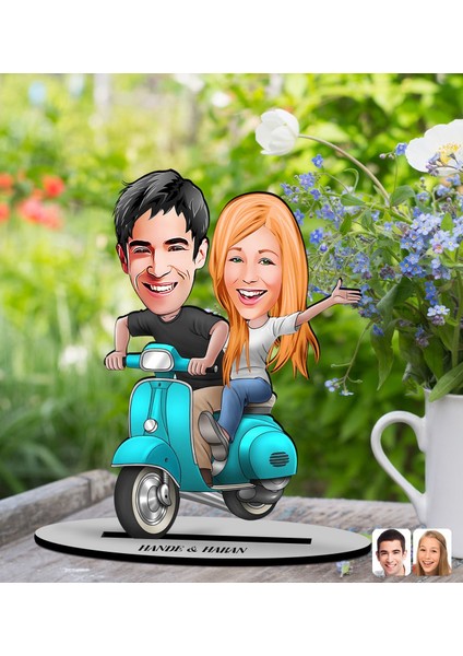 Gift Kişiye Özel Sevgililer Karikatürlü 2’li Ahşap Biblo Seti-99 modelleri