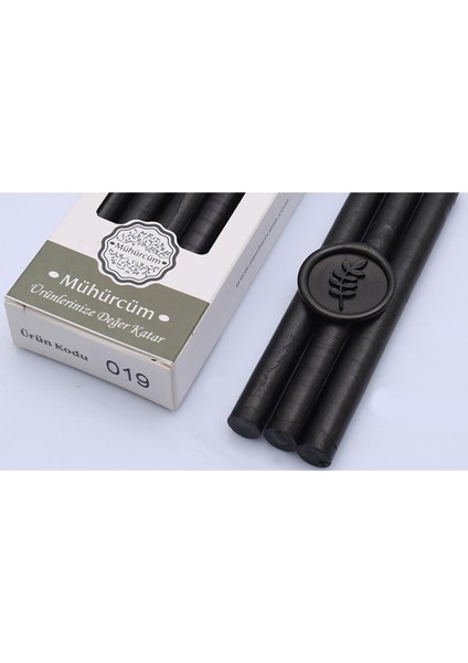 Mühür Mumu Çubuk 11MM x 120MM 10 Lu Paket Model No:19 (Kömür Siyah)