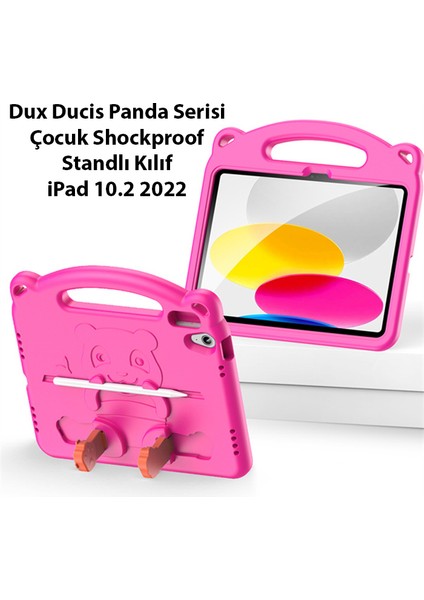 iPad 10.2 2022 Kılıf Panda Serisi Çocuk Shockproof Standlı Kılıf