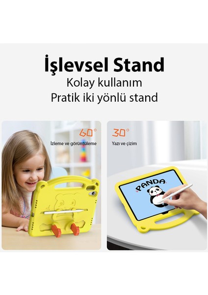 iPad 10.2 2022 Kılıf Panda Serisi Çocuk Shockproof Standlı Kılıf fırsatları