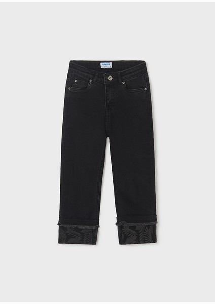 Kız Çocuk Denim Pantolon Siyah 6580