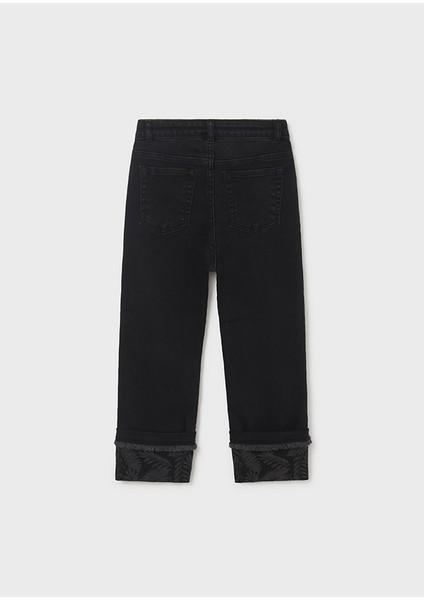 Kız Çocuk Denim Pantolon Siyah 6580