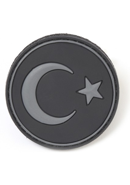 Yuvarlak Türk Bayrağı Kırmızı Taktik Askeri Peç - Patch