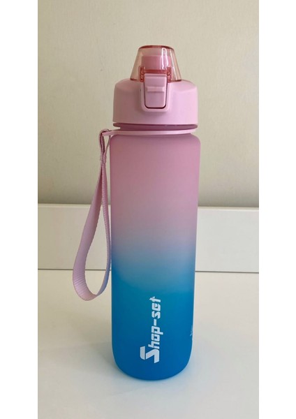 Shop-Set 1000 ml Tritan Motivasyonlu Su Matarası Çift Renk Softtouch