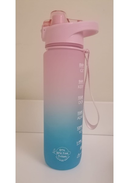 Shop-Set 1000 ml Tritan Motivasyonlu Su Matarası Çift Renk Softtouch