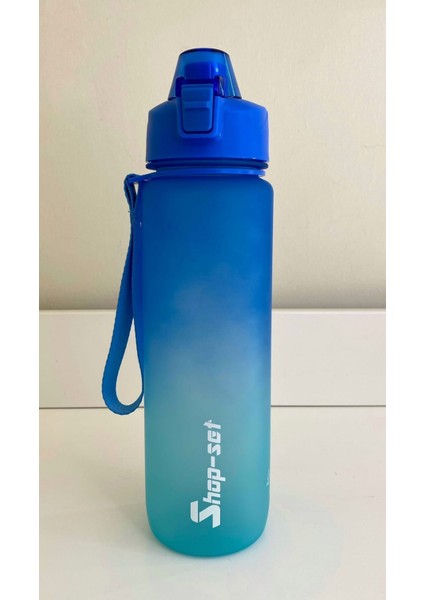 Shop-Set 1000 ml Tritan Motivasyonlu Su Matarası Çift Renk Softtouch