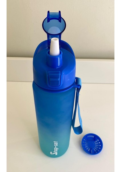 Shop-Set 1000 ml Pipetli ve Süzgeçli Tritan Motivasyonlu Su Matarası Çift Renk Softtouch fiyatları