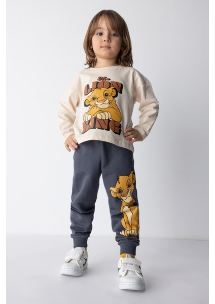 Erkek Bebek Disney Lion King Uzun Kollu Tişört Eşofman Alt 2'li Takım Z6390A223SP
