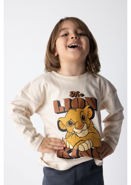 Erkek Bebek Disney Lion King Uzun Kollu Tişört Eşofman Alt 2'li Takım Z6390A223SP