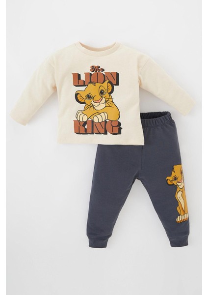 Erkek Bebek Disney Lion King Uzun Kollu Tişört Eşofman Alt 2'li Takım Z6390A223SP