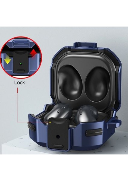Samsung Galaxy Buds 2 Pro Kılıf Tank Klipsli Çift Renk Koruma SF11 Siyah