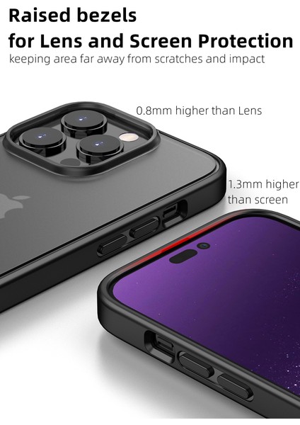 Apple iPhone 14 Pro Max Kılıf Impact Alpin Mat Buzlu Kapak Siyah