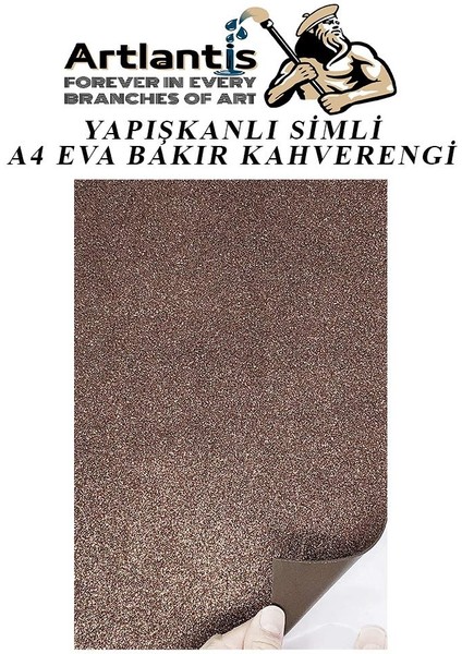 Yapışkanlı Simli Eva Kahverengi A4 20X30 5 Adet 1 Paket Hobi Okul Öncesi Kreş Anasınıfı Eva Yapışkanlı Simli 20*30