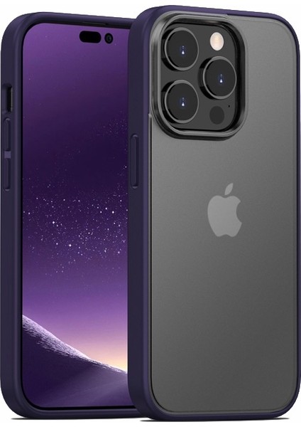 Apple iPhone 14 Pro Max Kılıf Impact Alpin Mat Buzlu Kapak Derin Mor