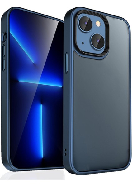 Apple iPhone 14 Plus Kılıf Impact Alpin Mat Buzlu Kapak Lacivert
