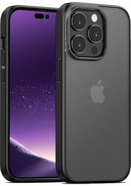 Apple iPhone 14 Pro Max Kılıf Impact Alpin Mat Buzlu Kapak Siyah